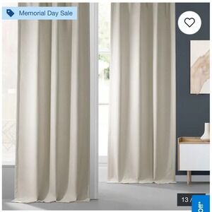 Exclusive Fabrics‎ Room Darkening Curtain Panel Solid Faux Linen 50 x 84